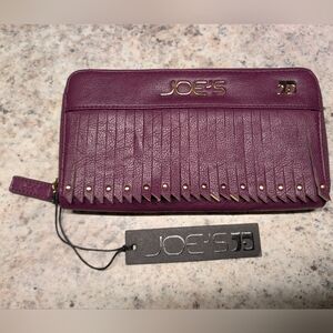 Joe's Jeans Purple Vegan Leather Bronco Fringe Wallet